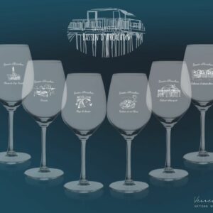 Lot de 6 verres à vin <br/> “Bassin d’Arcachon”