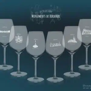 Lot de 6 verres à vin <br/> “Monuments Bordeaux”